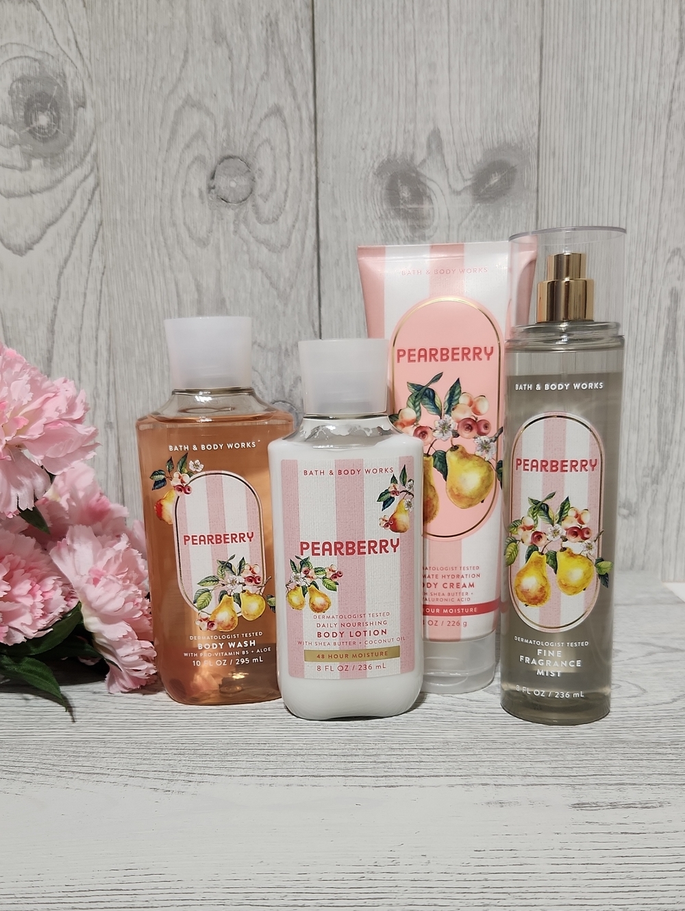 Bath & Body Works Pearberry 4pc Set Wash, Lotion, Crean, Mist